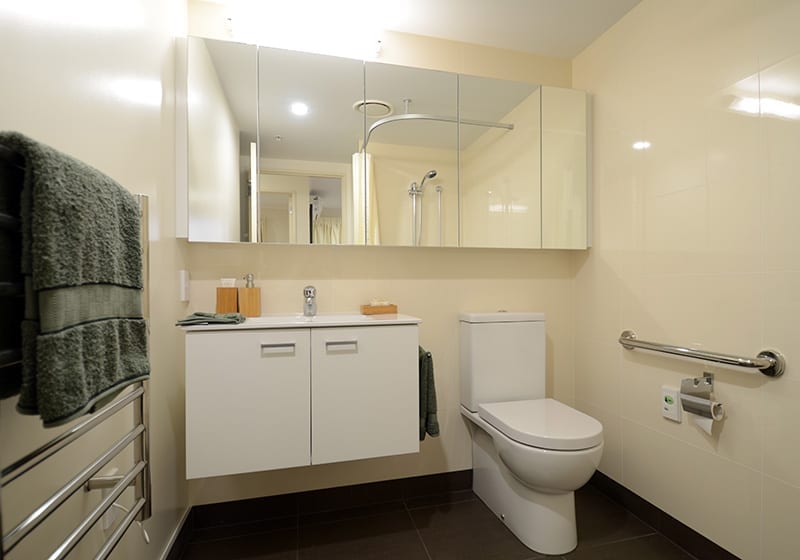 Bathrooms and laundry at Highgrove Village Apartments